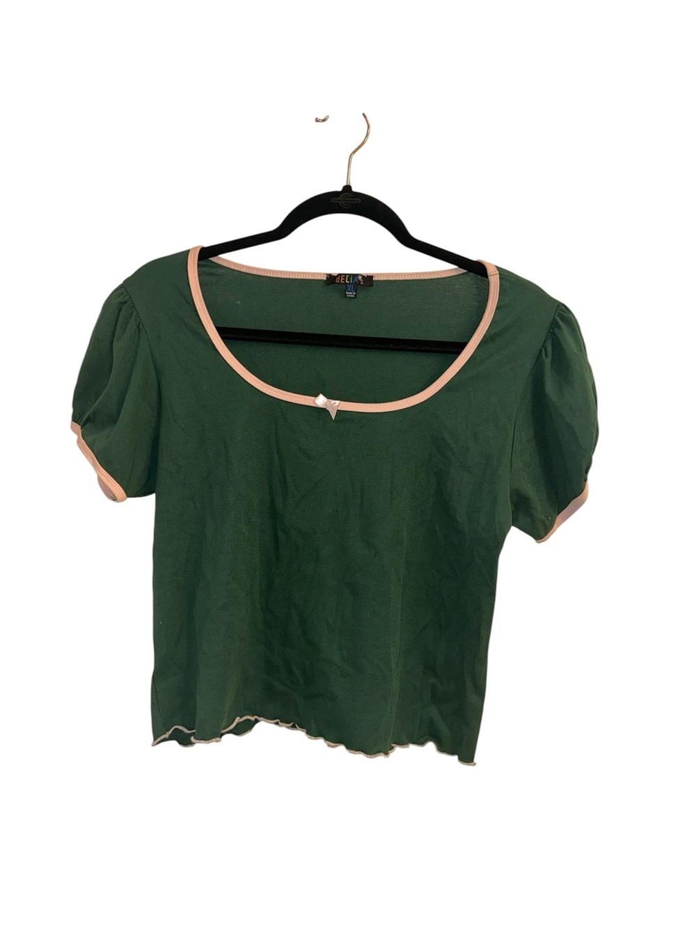 Delia’s bu Dolls Kill Into the Action Puff Sleeve Baby Tee - XL